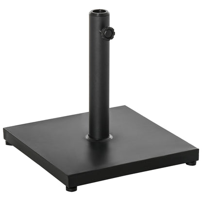 Outsunny 11kg Square Cement Parasol Base Concrete Umbrella Weight Stand Holder Patio Outdoor Garden Black 