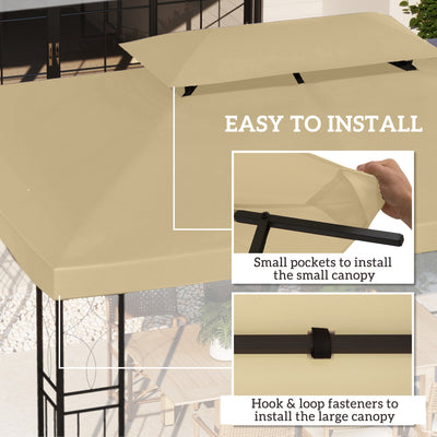 Outsunny Gazebo Roof Replacement, for 3 x 4m Frames - Cream 