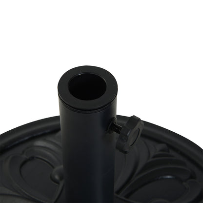 Outsunny 13kg Round Parasol Base Sun Umbrella Weight Stand Holder Patio Outdoor Garden, Black 
