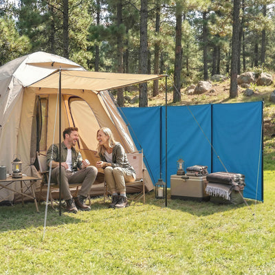 Outsunny Camping Windbreak, Foldable Portable Wind Blocker w/ Carry Bag and Steel Poles, 780cm x 150cm 
