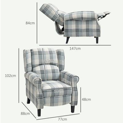 HOMCOM 160\'c2\'b0 Reclining Armchair, with Footrest - Grey 
