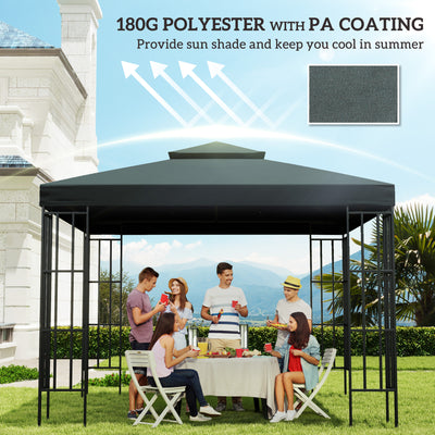 Outsunny Gazebo Roof Replacement, for 3 x 3(m) Frames - Grey 