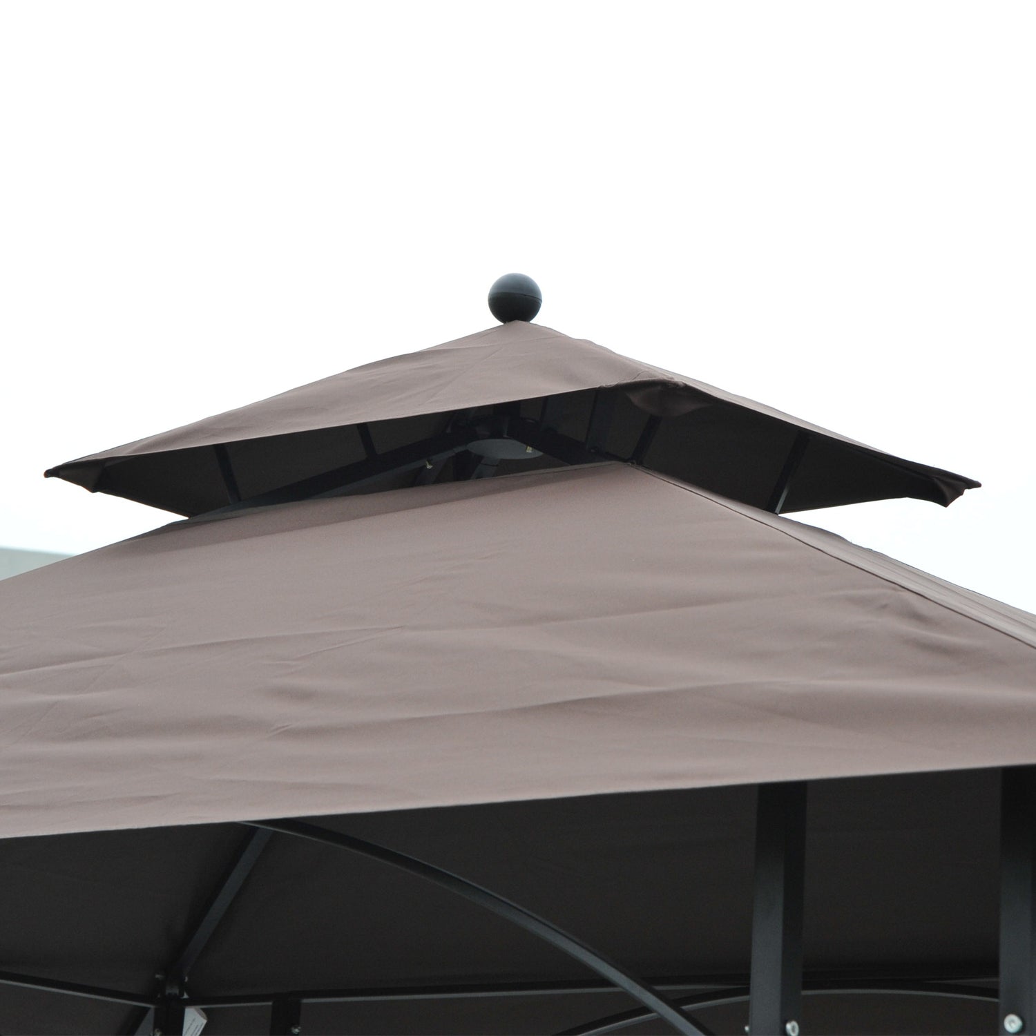 Outsunny 2.5 x 1.5m BBQ Tent Canopy Patio Outdoor Awning Gazebo Party Sun Shelter - Coffee 