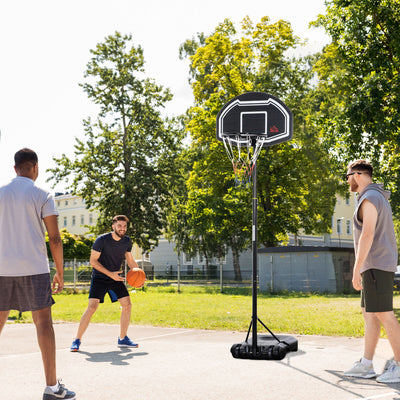 HOMCOM Adjustable Basketball Hoop and Stand, with Wheels and Weight Base Black 