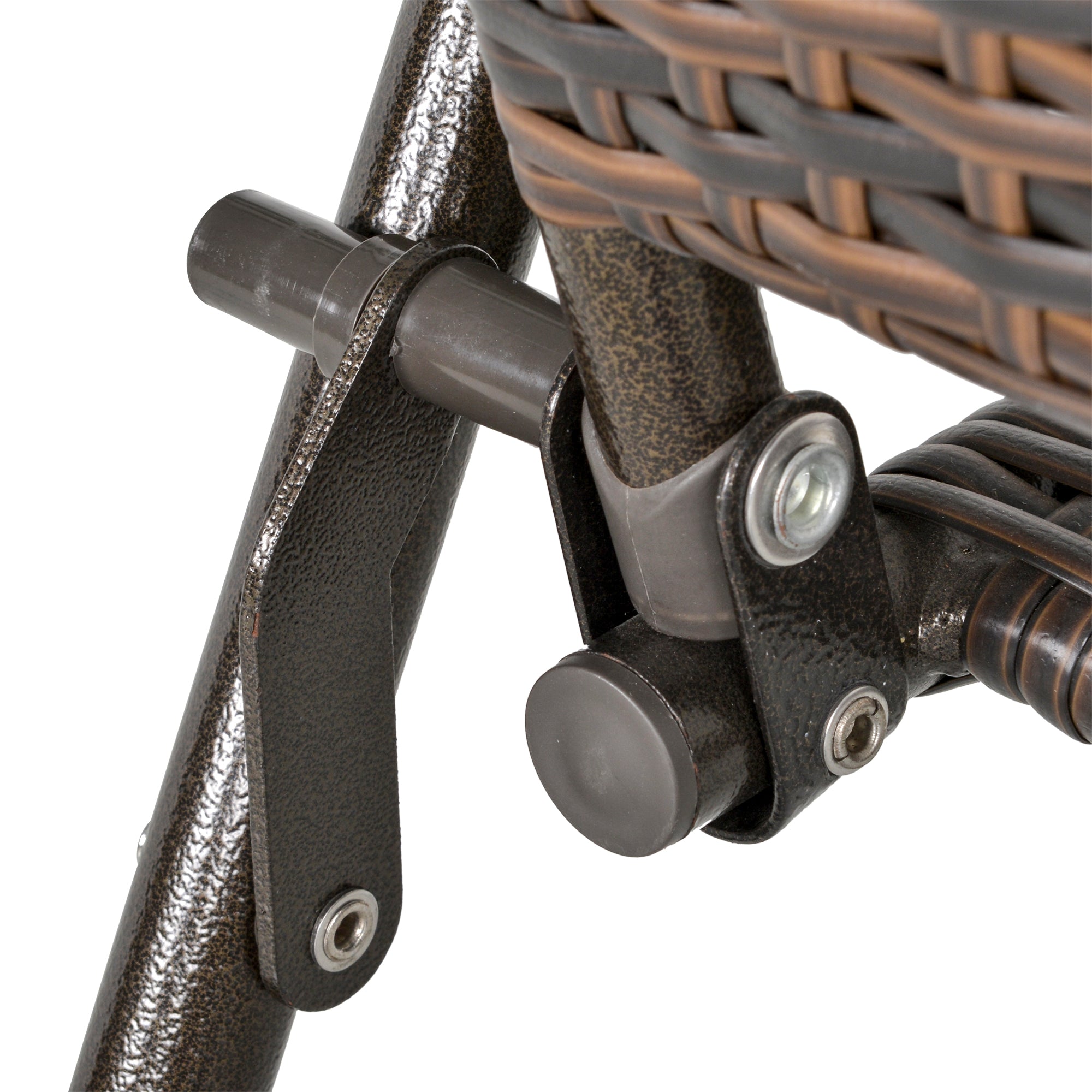 Outsunny Set of Two Folding Rattan Seat Chairs - Brown 