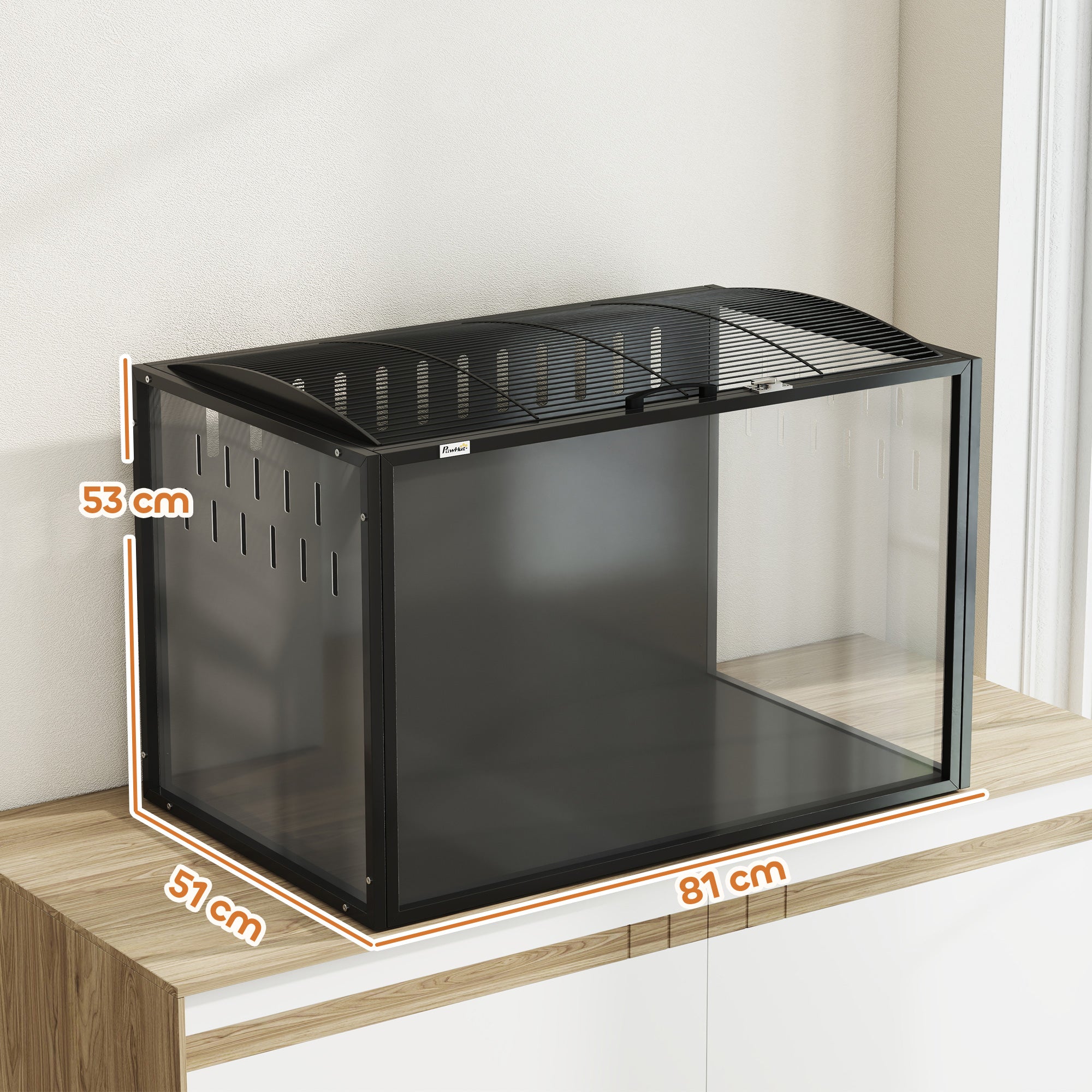 PawHut Hamster Cage Steel Chewproof with Openable Top, Deep Burrow for Dwarf Syrian Hamster, Gerbil, Rats, 81 x 51 x 53 cm 