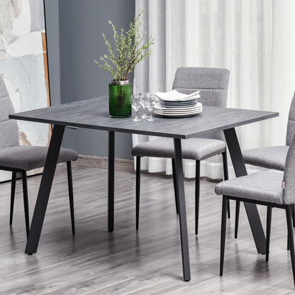 HOMCOM Dining Table, Contemporary Rectangle Kitchen Table with Metal Legs and Spacious Tabletop for Dining Room, Living Room, Dark Grey 