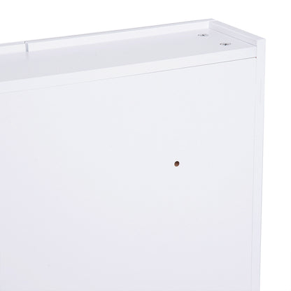 HOMCOM Mirror Cabinet, Wall Mount Bathroom Storage Cabinet with Adjustable Shelf, Double Door Cupboard, 60 x 15 x 75 cm, White 