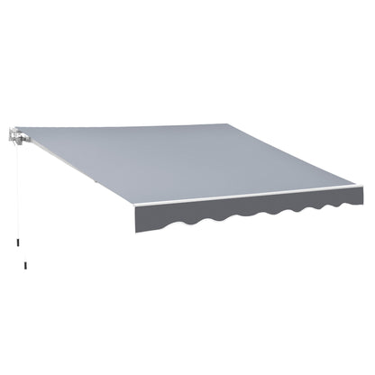 Outsunny 2.5m x 2m Garden Patio Manual Awning Canopy Sun Shade Shelter Retractable with Winding Handle Grey 