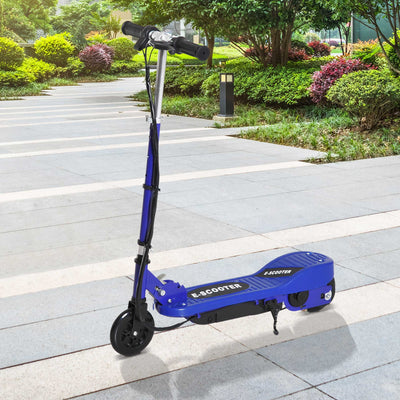 HOMCOM Folding Electric Kids Scooter Ride on Age 7-14, Blue/Black 
