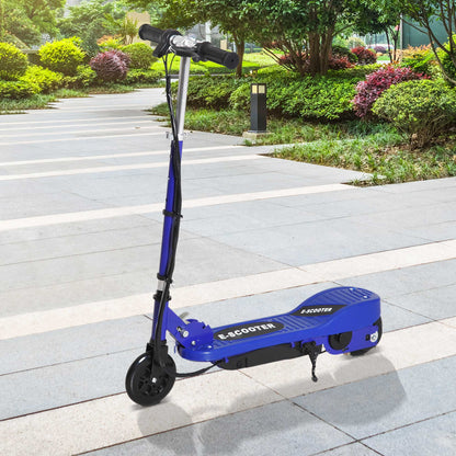 HOMCOM Folding Electric Kids Scooter Ride on Age 7-14, Blue/Black 