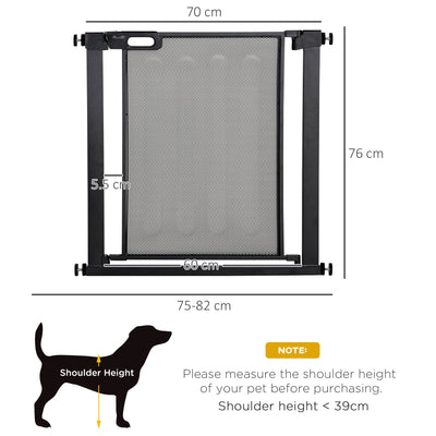 PawHut Dog Safety Gate, for Hallways, Staircases, Doors w/ Automatic Closing Door - Black 