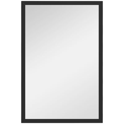 HOMCOM Wall Bathroom Mirror, 60 x 40 cm Wall-Mounted Mirror for Living Room, Bedroom, Hallway, Black 