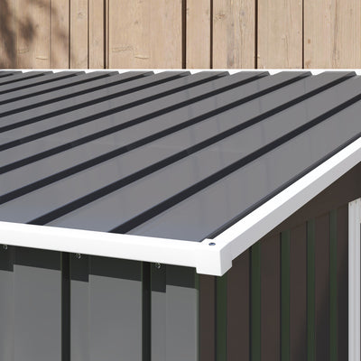 Outsunny 7 x 5ft Galvanised Metal Shed, with Sliding Door - Dark Grey 