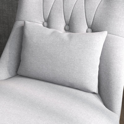 HOMCOM Fabric Single Sofa, Tub Chair, Upholstered Bedroom Chair with Pillow, Solid Wood Leg for Home, Living Room, Dining Room, Set of 2, Grey 