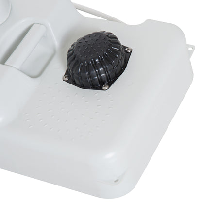 Outsunny Portable Camping Sink with Running Water and Wastewater Tank, Hand Wash Basin with Rolling Wheels, Foot Pump, Soap Dispenser for Outdoor Events, Gatherings, Picnic 