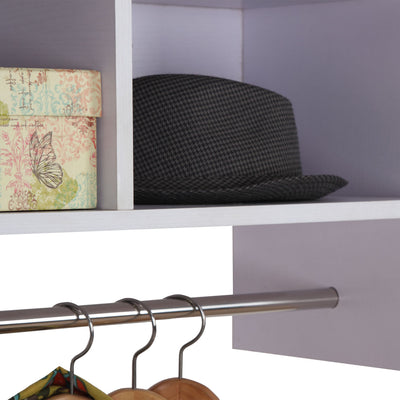 HOMCOM Wall Mounted Coat Hanger Hooks Rack Stand Hallway Coat Rack Rail & Storage Shelf Hanging Coat Organizer (White) 