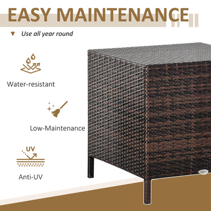 Outsunny 3 Pcs Rattan Nesting Tables Set-Brown 