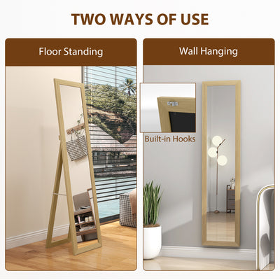 HOMCOM 37 x 157 cm Full Length Mirror - Natural 