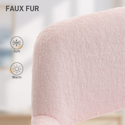 HOMCOM Faux Fur Rabbit Chair - Light Pink 