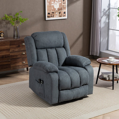 HOMCOM Power Lift Recliner Chair with Massage, Overstuffed Lift Chair for Elderly with Footrest, Remote and Side Pocket, Grey 
