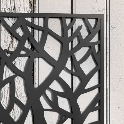 Outsunny Outdoor Metal Planter, with Back Trellis - Black 