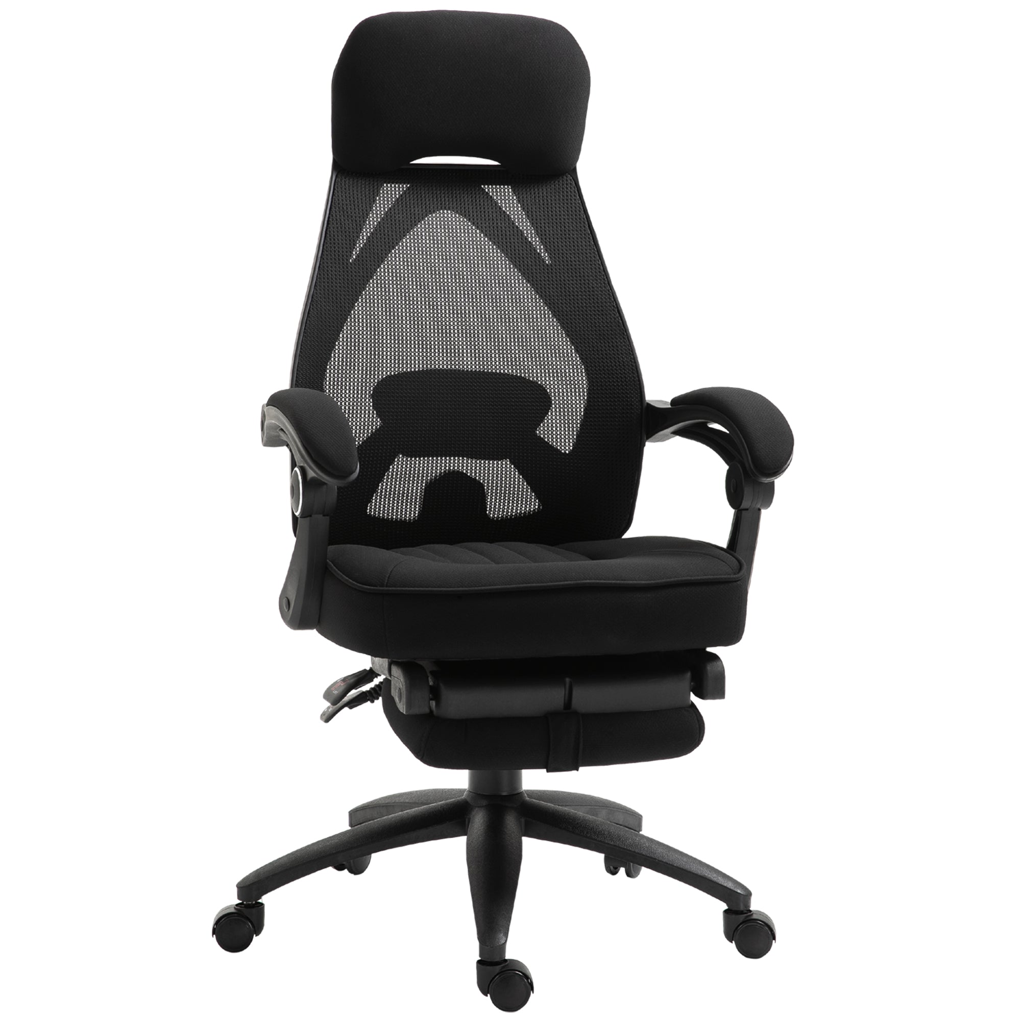 Vinsetto Office Chair with Footrest,High Back Swivel Desk Chair with Adjustable Height and Headrest for Home Office, Black 