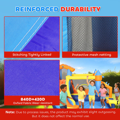 AIYAPLAY Bouncy Castle for Kids, Inflatable Bounce House with Slide, Pool (Ball Pit), Climbing Wall and Blower for Outdoor 