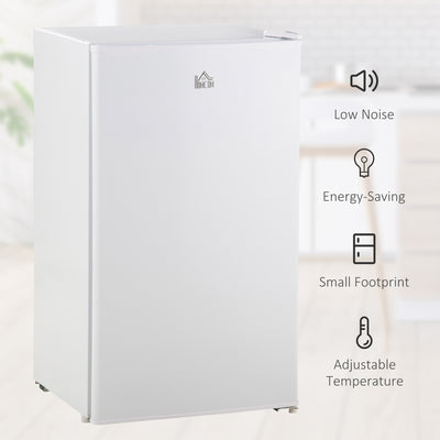 HOMCOM 91 Litre Freestanding Under Counter Fridge Freezer, Small Fridge with Chiller Box, Adjustable Thermostat, 47.5cm Wide, White 