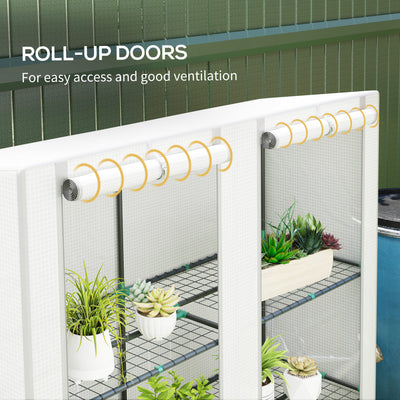 Outsunny Three-Tier Mini Greenhouse - White 