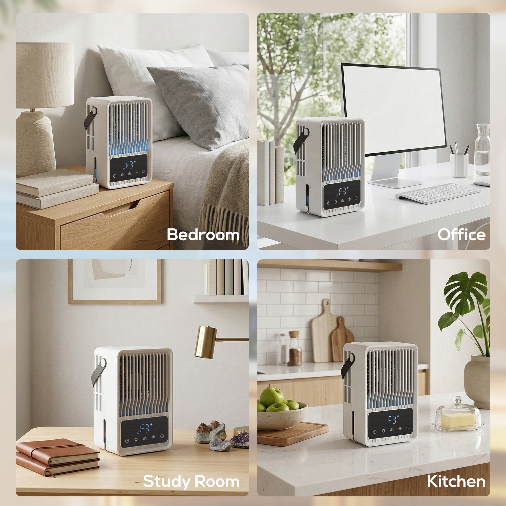 HOMCOM Portable Air Conditioner, 4-in-1 Mini Air Cooler with 3 Wind Speed, 2 Mist Mode, 7 Colour RGB Light, Black 