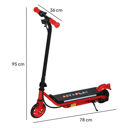 AIYAPLAY Electric Scooter for Kids Ages 6-14, with Dual Brakes, Flash Wheel and Colourful Light, Kids Electric Scooter E Scooter, Up to 12 KM/H & 10 KM, Red 