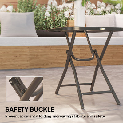 Outsunny Foldable Garden Table Square Folding Table for Patio Garden 45 x 45 x 50Hcm Black 