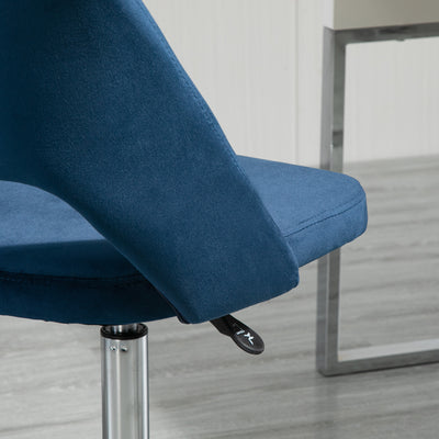 Vinsetto Armless Velvet-Feel Office Chair - Dark Blue 