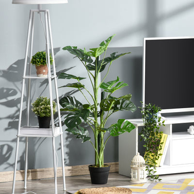 Outsunny 100cm/3.3FT Artificial Monstera Tree Decorative Cheese Plant 21 Leaves with Nursery Pot, Fake Tropical Palm Tree for Indoor Outdoor Décor 