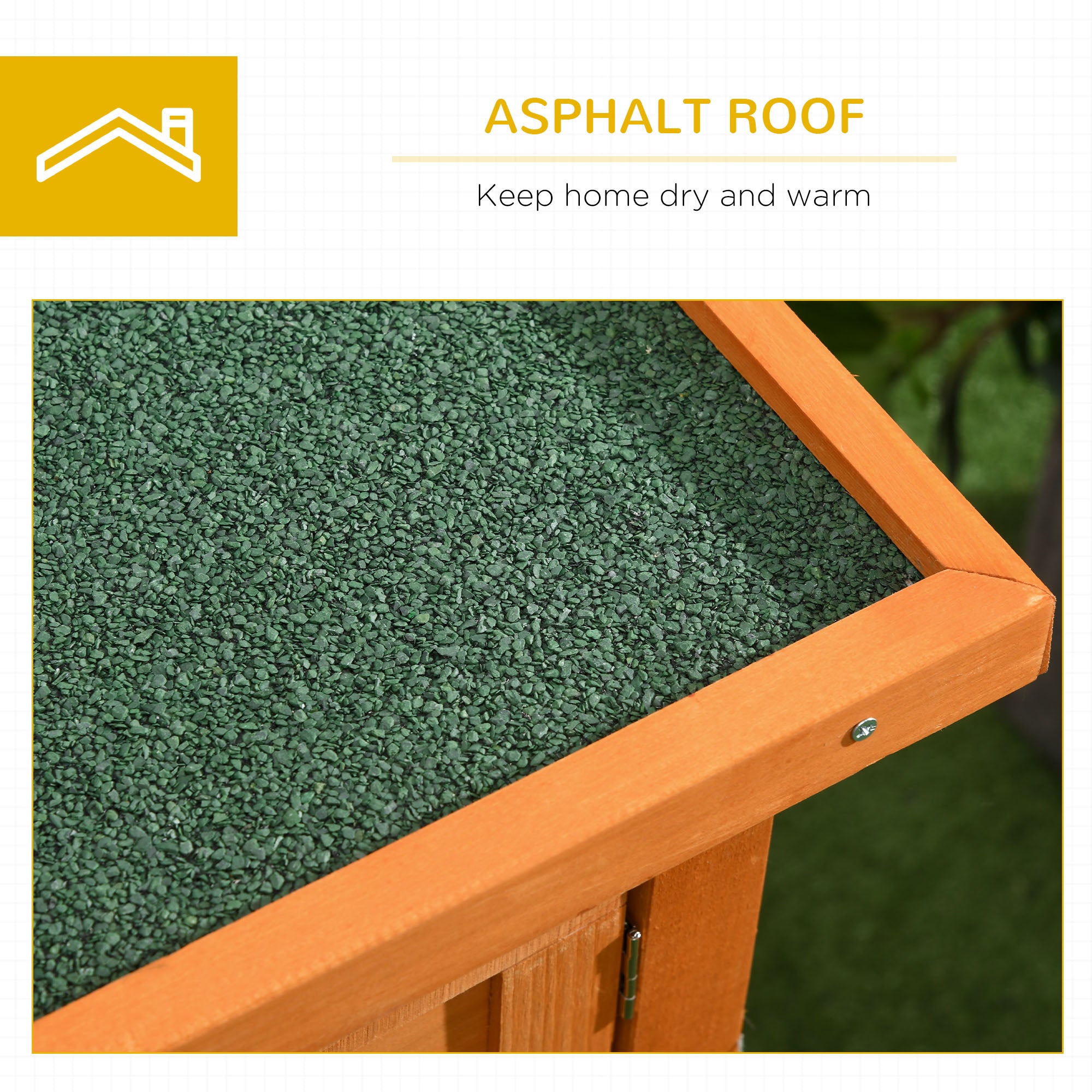 PawHut Rabbit Hutch Outdoor Guinea Pig Hutch Bunny Cage Shelter Outdoor, 90 x 45 x 65cm 