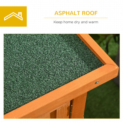 PawHut Rabbit Hutch Outdoor Guinea Pig Hutch Bunny Cage Shelter Outdoor, 90 x 45 x 65cm 