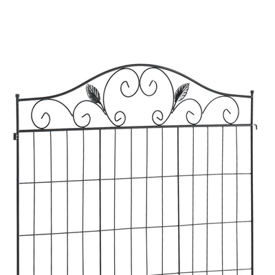 Outsunny Set of 2 Decorative Garden Fence, 8 Panels Metal Picket Fence, Versatile Shapes for Patio Lawn, 365cm x 112cm, Black 