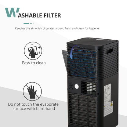 HOMCOM 5000 BTU 4-In-1 Portable Air Conditioner Unit Cooling Dehumidifying Ventilating  for Room up to 18m², with Fan, Remote, 24H Timer, Window Mount Kit, R290, A Energy Efficiency 