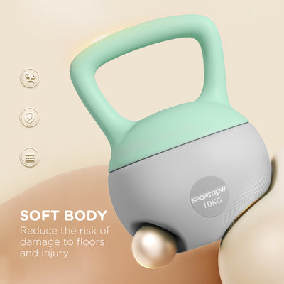 SPORTNOW 10KG Kettlebell, Soft Kettle Bell with Non-Slip Handle for Home Gym Weight Lifting and Strength Training 