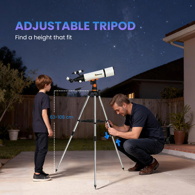 Outsunny Astronomy Telescope for Adults and Beginners with 80 mm Aperture, Carry Bag, White 