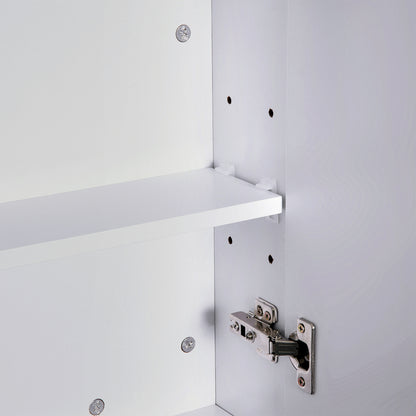 HOMCOM Mirror Cabinet, Wall Mount Bathroom Storage Cabinet with Adjustable Shelf, Double Door Cupboard, 60 x 15 x 75 cm, White 