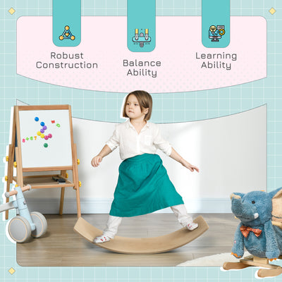 AIYAPLAY Wooden Balance Board for Children 3-8 Years Old, Natural Tone 
