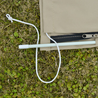 Outsunny Outdoor Cantilever Umbrella Cover with Rod, Zipper, Khaki 