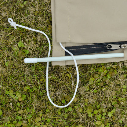 Outsunny Outdoor Cantilever Umbrella Cover with Rod, Zipper, Khaki 