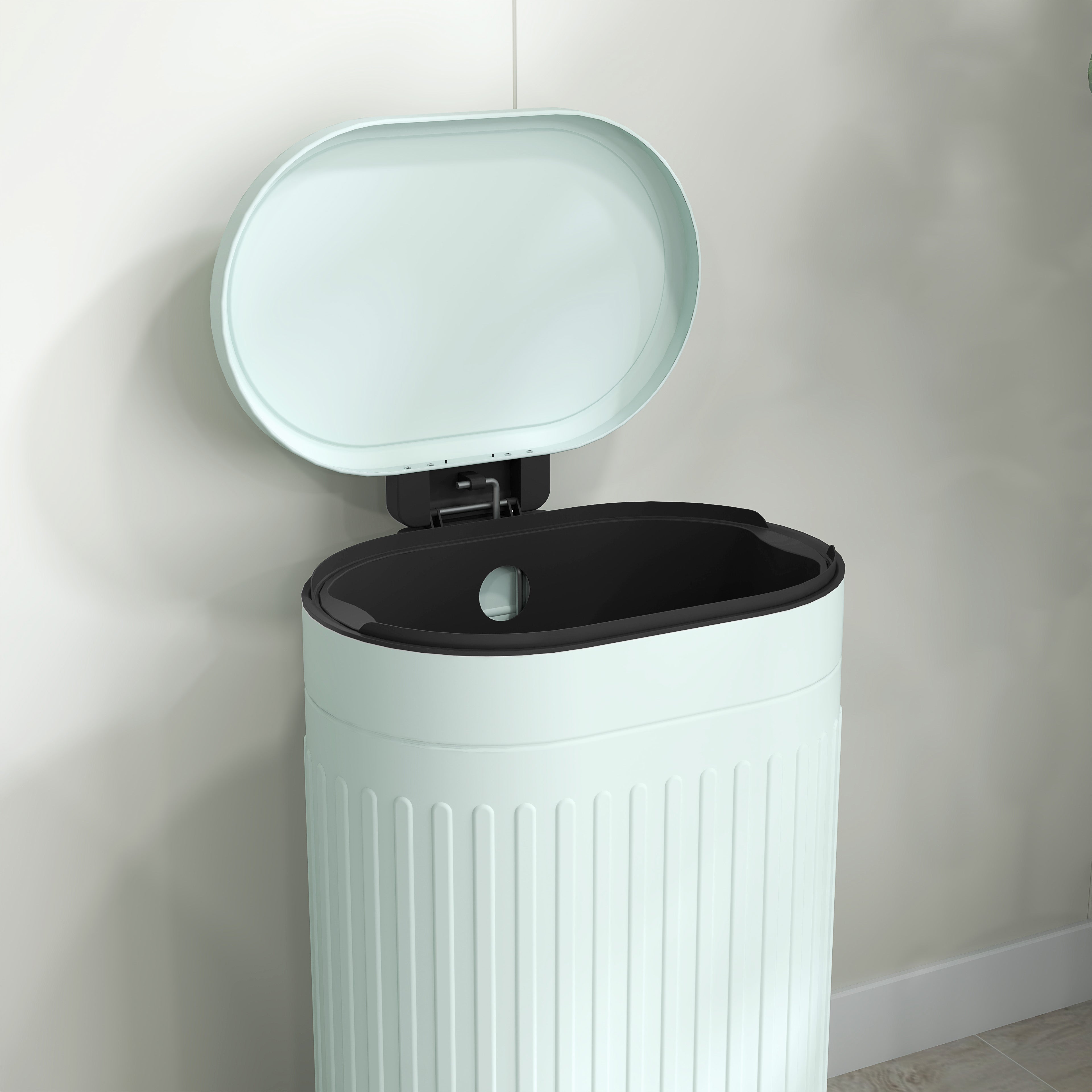 HOMCOM 30L Metal Kitchen Bin, with Soft-Close Lid - Light Green 