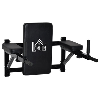 HOMCOM Wall Mounted Dip Station Knee Leg Raise Chin Up Pull Up Rack Home Gym Fitness Exercise Workout Bars New 