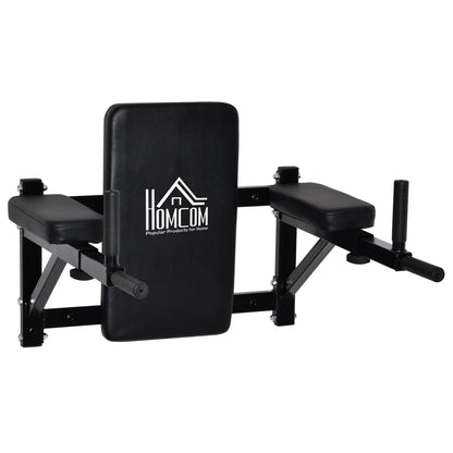 HOMCOM Wall Mounted Dip Station Knee Leg Raise Chin Up Pull Up Rack Home Gym Fitness Exercise Workout Bars New 