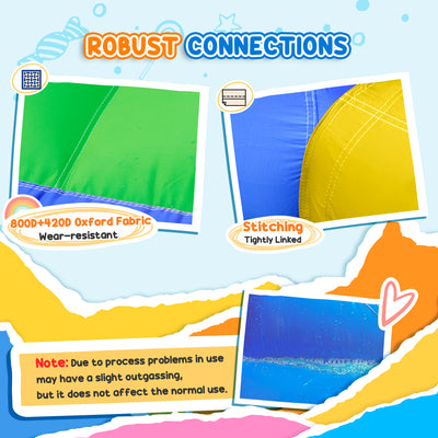 Outsunny Kids Inflatable Bouncy Castle Water Slide 6 in 1 Bounce House Jumping Castle Water Gun Climbing Wall with Air Blower for Age 3-8, 3.9 x 3 x 2m 
