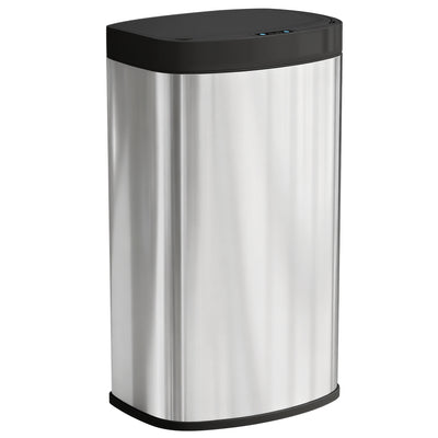 HOMCOM 55L Sensor Bin with Soft-Close Lid, Automatic Touchless Motion Sensor Kitchen Bin with Fingerprint Resistant Stainless Steel for Hygienic Gyms, Home Office Use, Silver Tone 